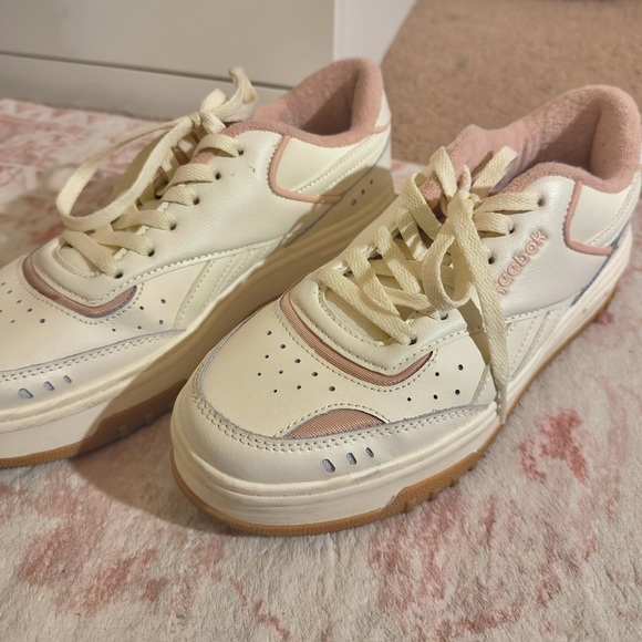 Reebok Women's White and Pink Sneakers - Picture 2 of 5